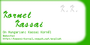kornel kassai business card