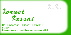 kornel kassai business card